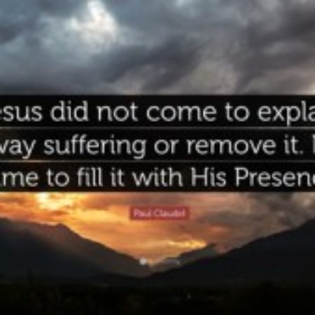 Jesus-did-not-come to explain away suffering